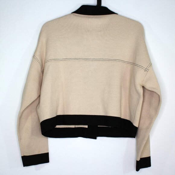 Sandro Womens 0 Topstitching Cropped Cardigan K554 - Picture 7 of 7